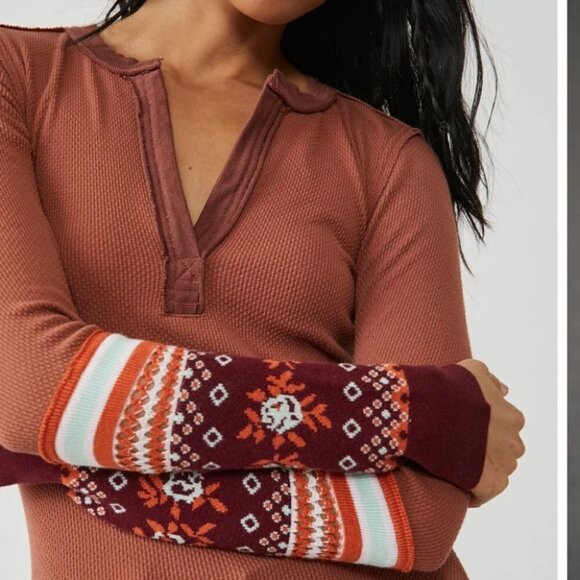 free People Micah Layering cuffs thermal top in autumn combo size XS - Picture 7 of 9